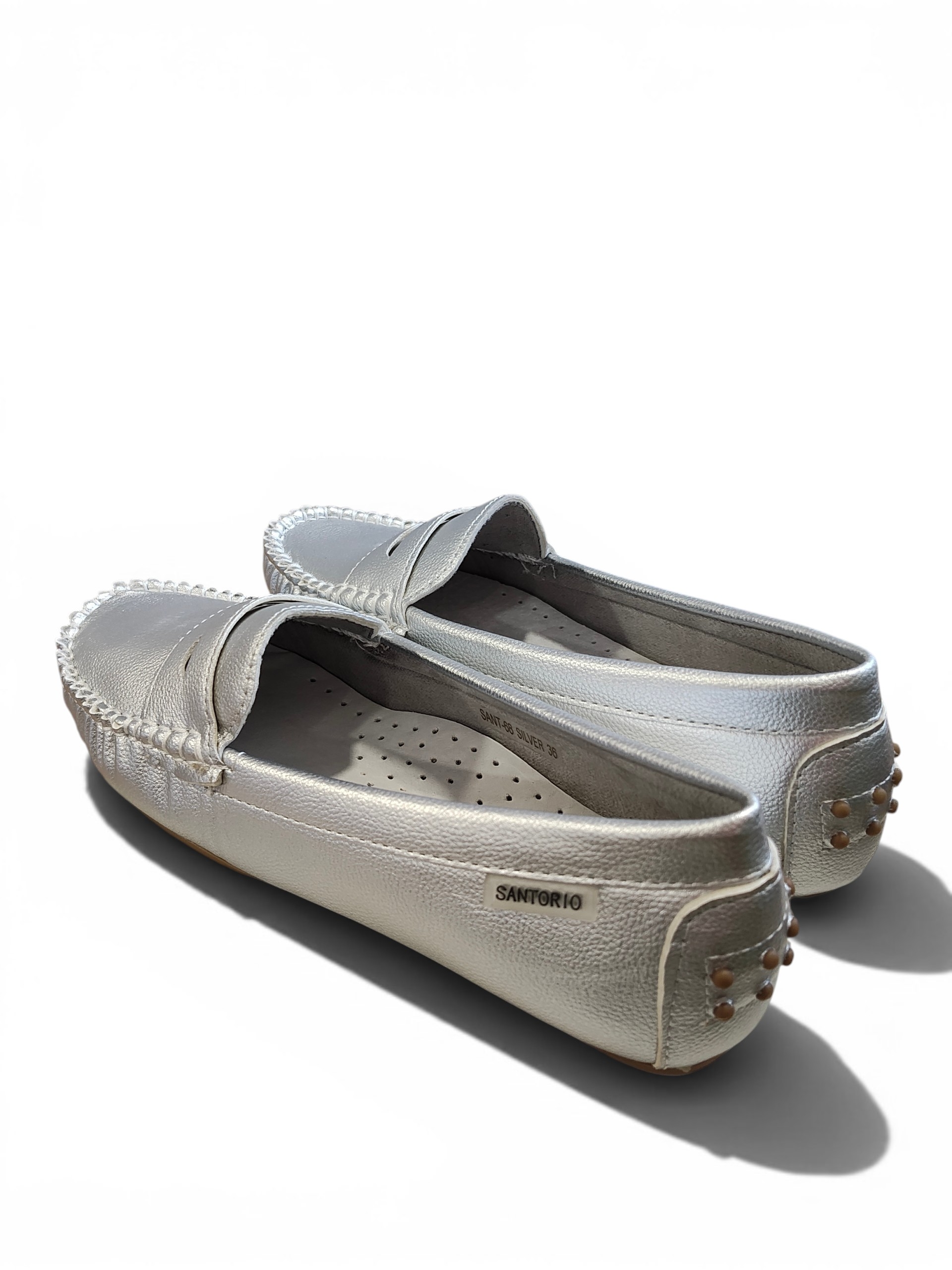 Srebrny Mokasyn Damski SANTORIO SANT-68 Silver - obrazek 4