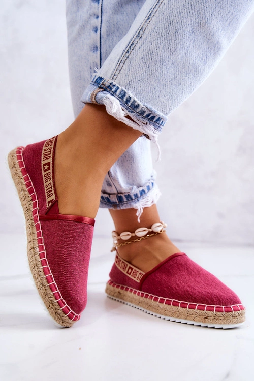 Materiałowe Espadryle Wsuwane Big Star JJ274880 Ciemnoróżowe (3063) - obrazek 5