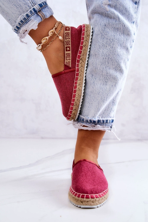 Materiałowe Espadryle Wsuwane Big Star JJ274880 Ciemnoróżowe (3063) - obrazek 3