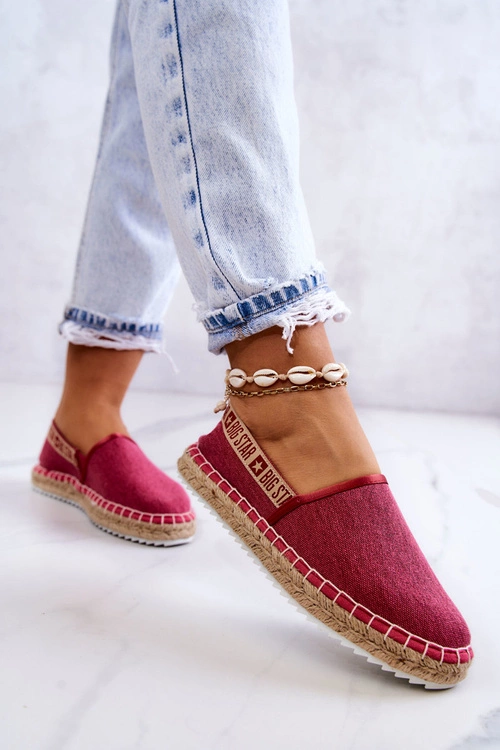 Materiałowe Espadryle Wsuwane Big Star JJ274880 Ciemnoróżowe (3063) - obrazek 4