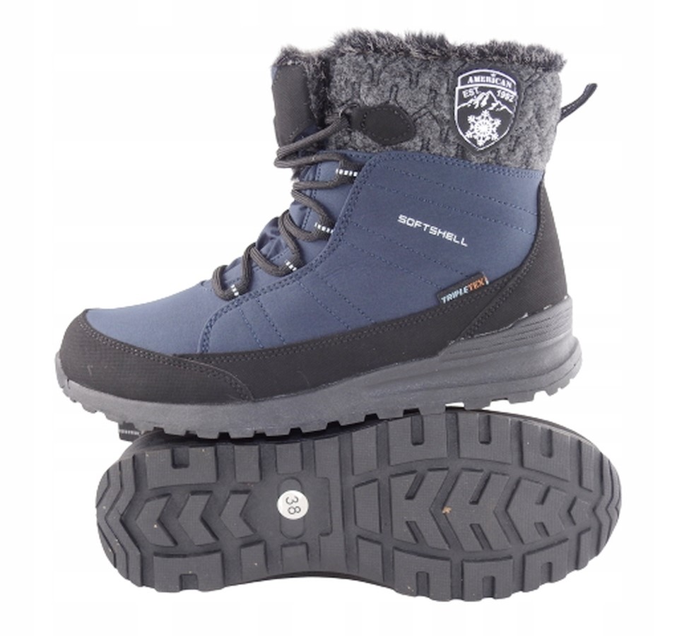 Śniegowce Damskie Softshell American Club SN27/24 Waterproof – Navy (1387) - obrazek 6