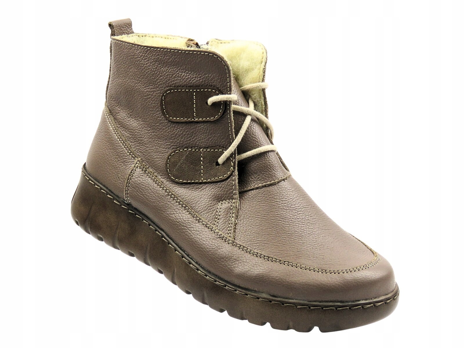 Damskie botki Helios Komfort 795, khaki (2283) - obrazek 2