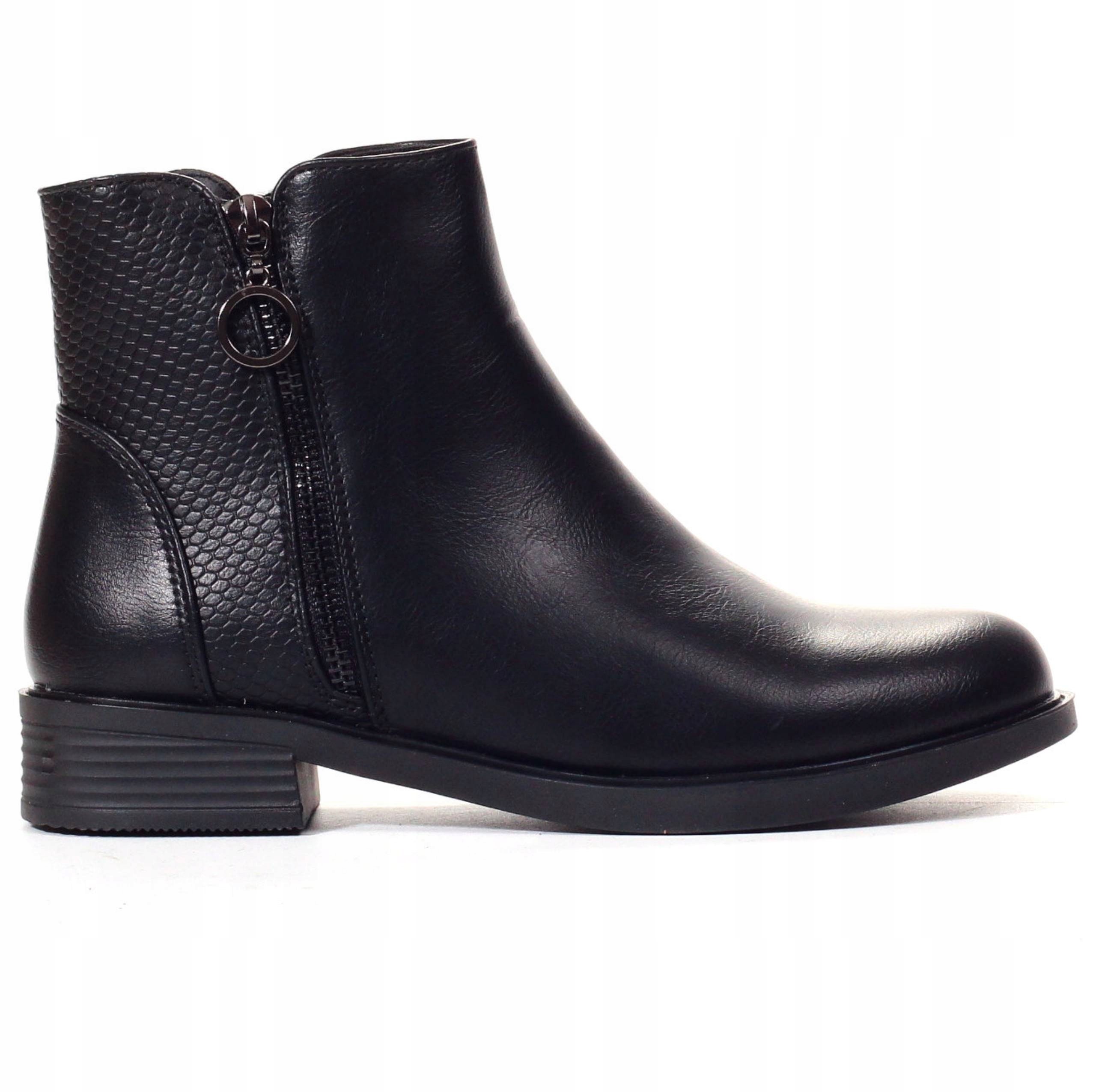 Botki damskie Mulanka MR-13 Czarne (1317) - obrazek 2