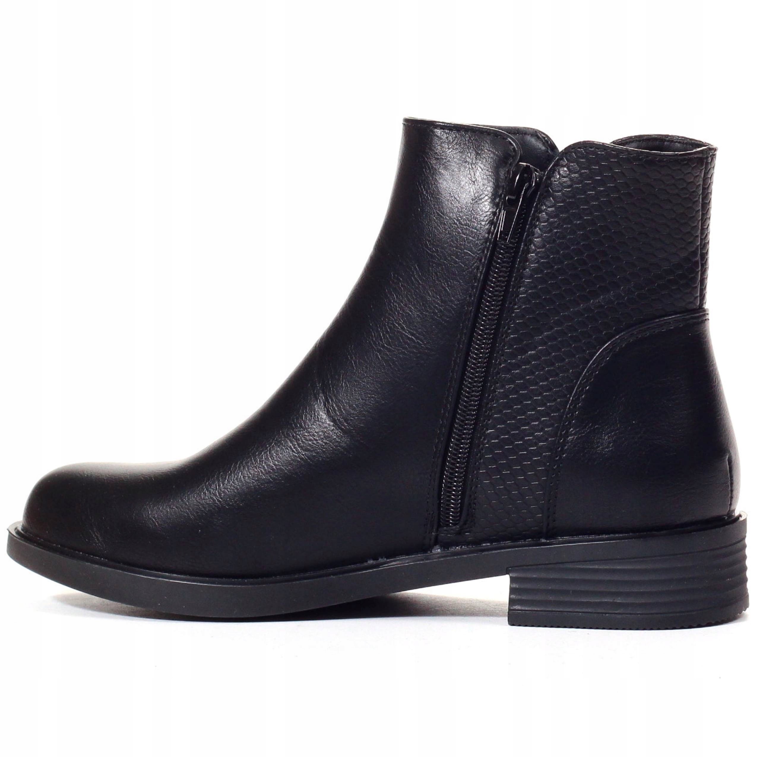 Botki damskie Mulanka MR-13 Czarne (1317) - obrazek 4