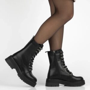 Damskie Skórzane Botki Workery Filippo DBT7256/25 BK – Czarne (2173)